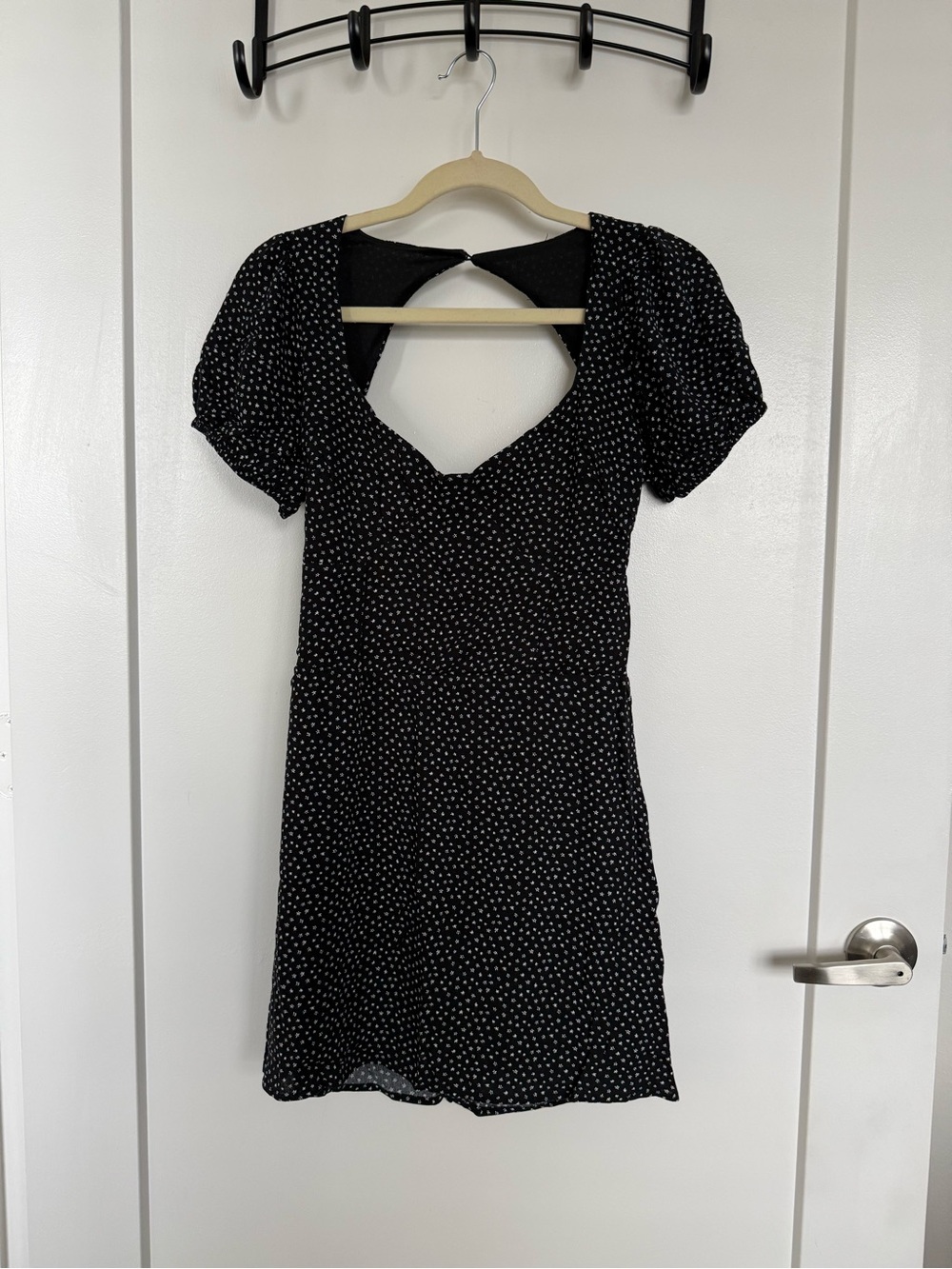 L.A. Hearts Black Floral Dotted Short Sleeve Dress